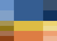 Bright Cobalt Cветлый кобальт Триадная палитра (мягкий контраст) Осень-зима 2014 Pantone модные популярные цвета