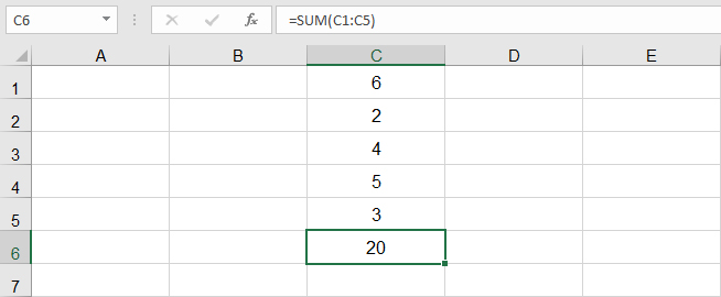 طريقة الجمع في Excel