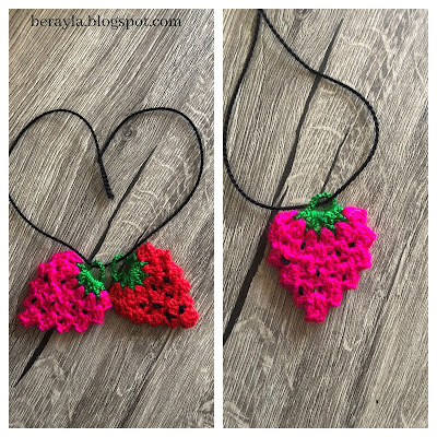 Crochet Strawberry Charm