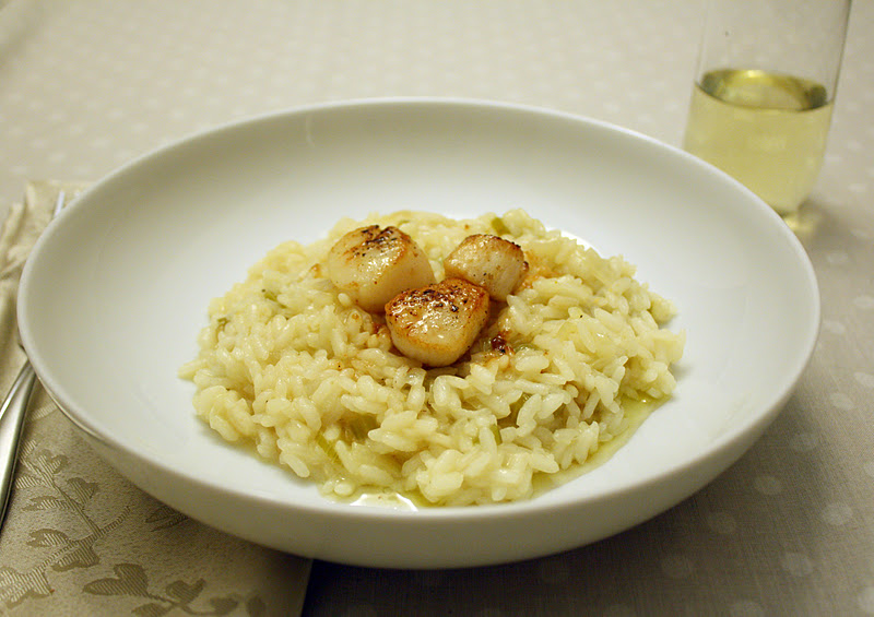 Vanilla Clouds and Lemon Drops Champagne Risotto with Seared Scallops