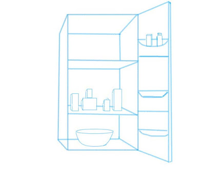Refrigerator drawing easy step by step with colour