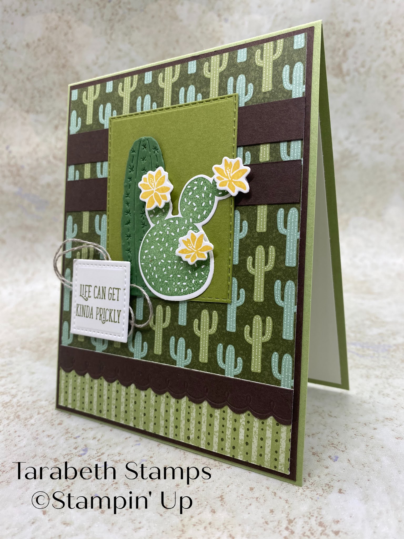 Tarabeth Stamps Stampin' Up Flowering Cactus Life Can Be Kinda Prickly
