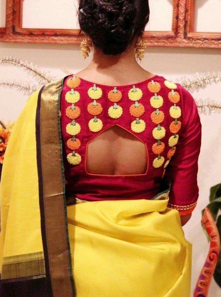 55 Latest Pattu saree blouse back neck designs || Trending blouse back ...