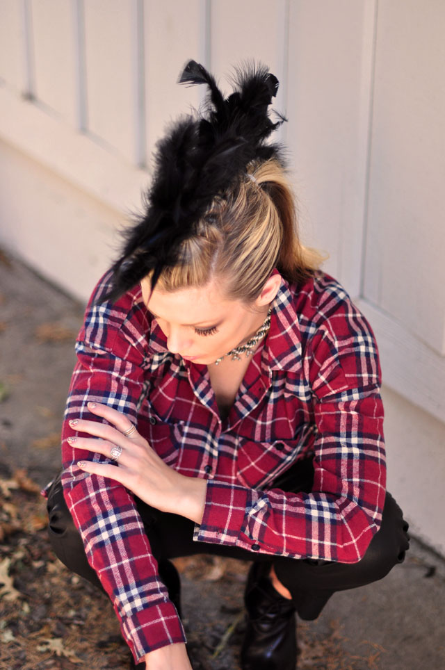 DIY Feather Faux Hawk, Black Feather Headdress