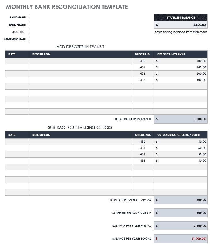 Invoice Reconciliation Template Excel