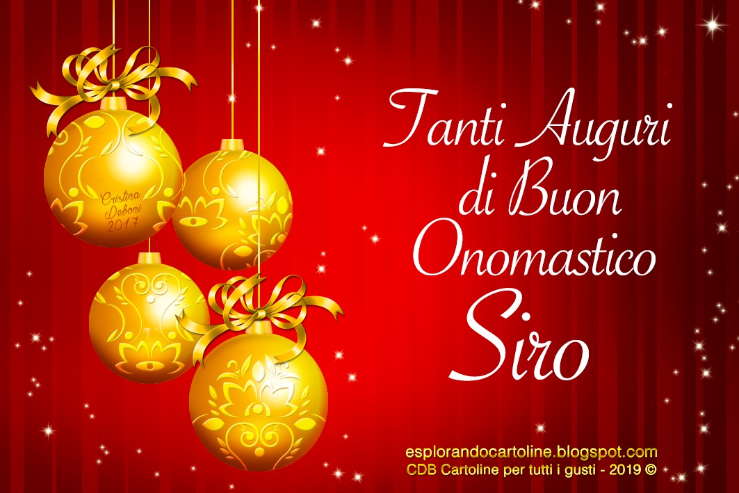 CDB Cartoline per tutti i gusti Cartolina 💫🌟 BUON ONOMASTICO SIRO! Con jpg (1063x709)