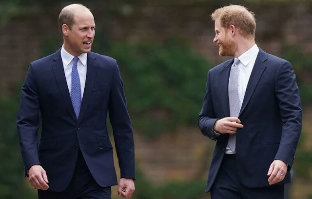 Prince William and Prince Harry at a ceremony at Kensington Palace