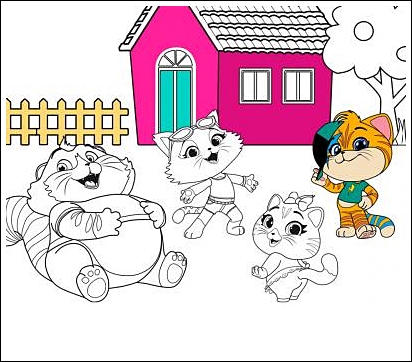 Coloring Pages 44 Cats