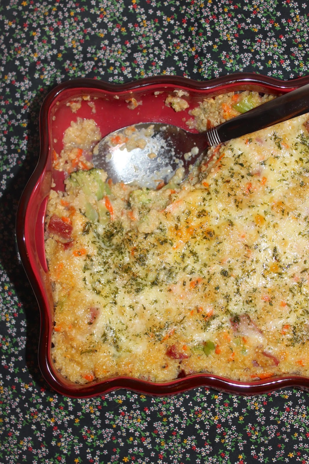 Savory Moments Cheddar ham and broccoli quinoa casserole