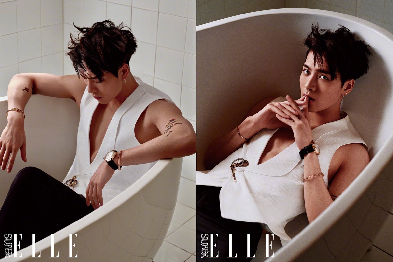 Hong Kong rapper, singer and dancer Jackson Wang covers Super Elle magazine...