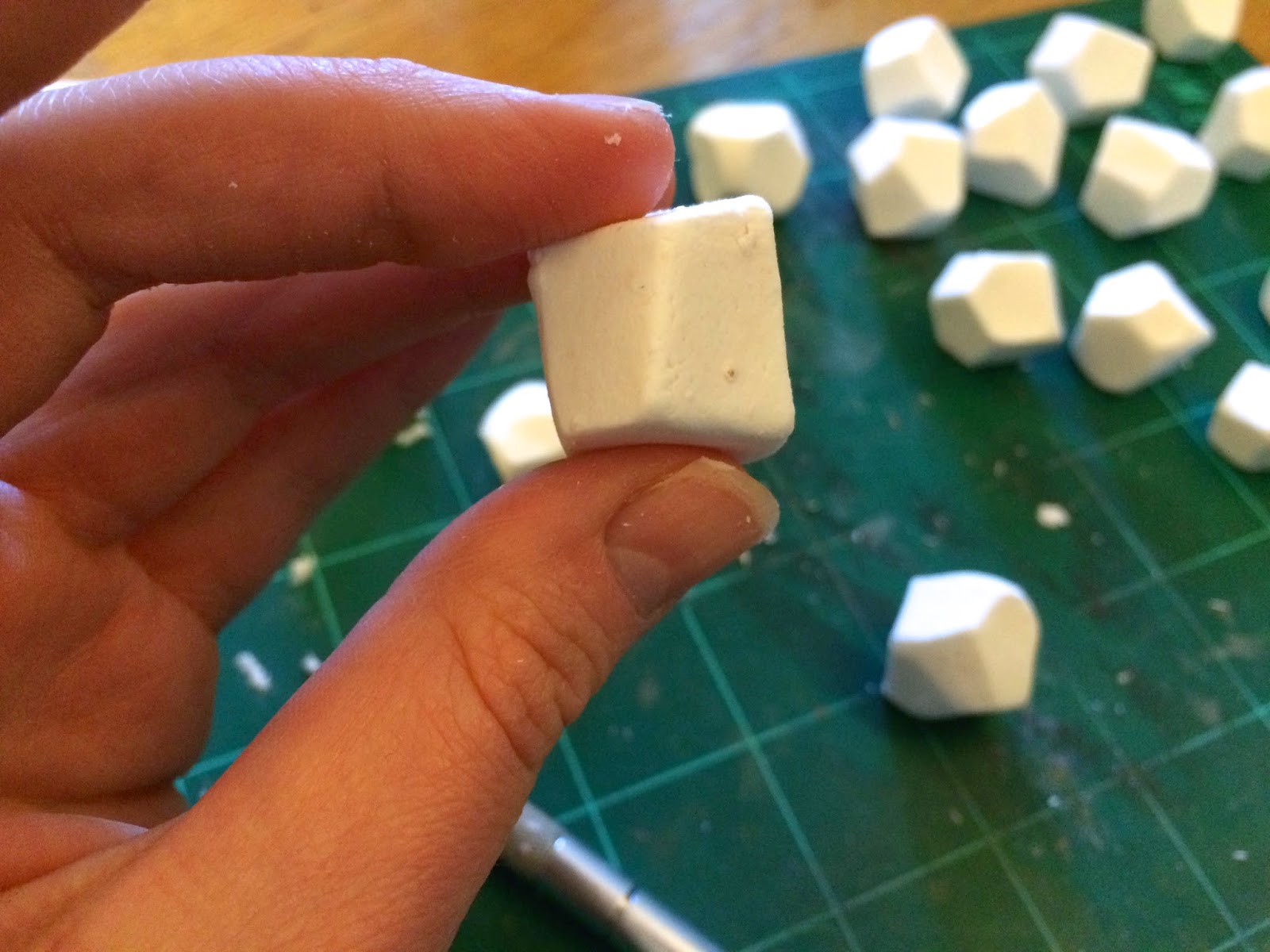 Make your own faceted beads from air dry clay.