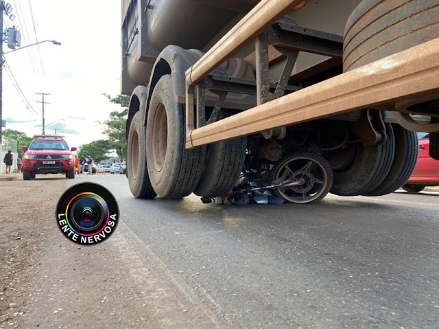 Motociclista fica ferido ao ser arrastado por carreta na Avenida Imigrantes