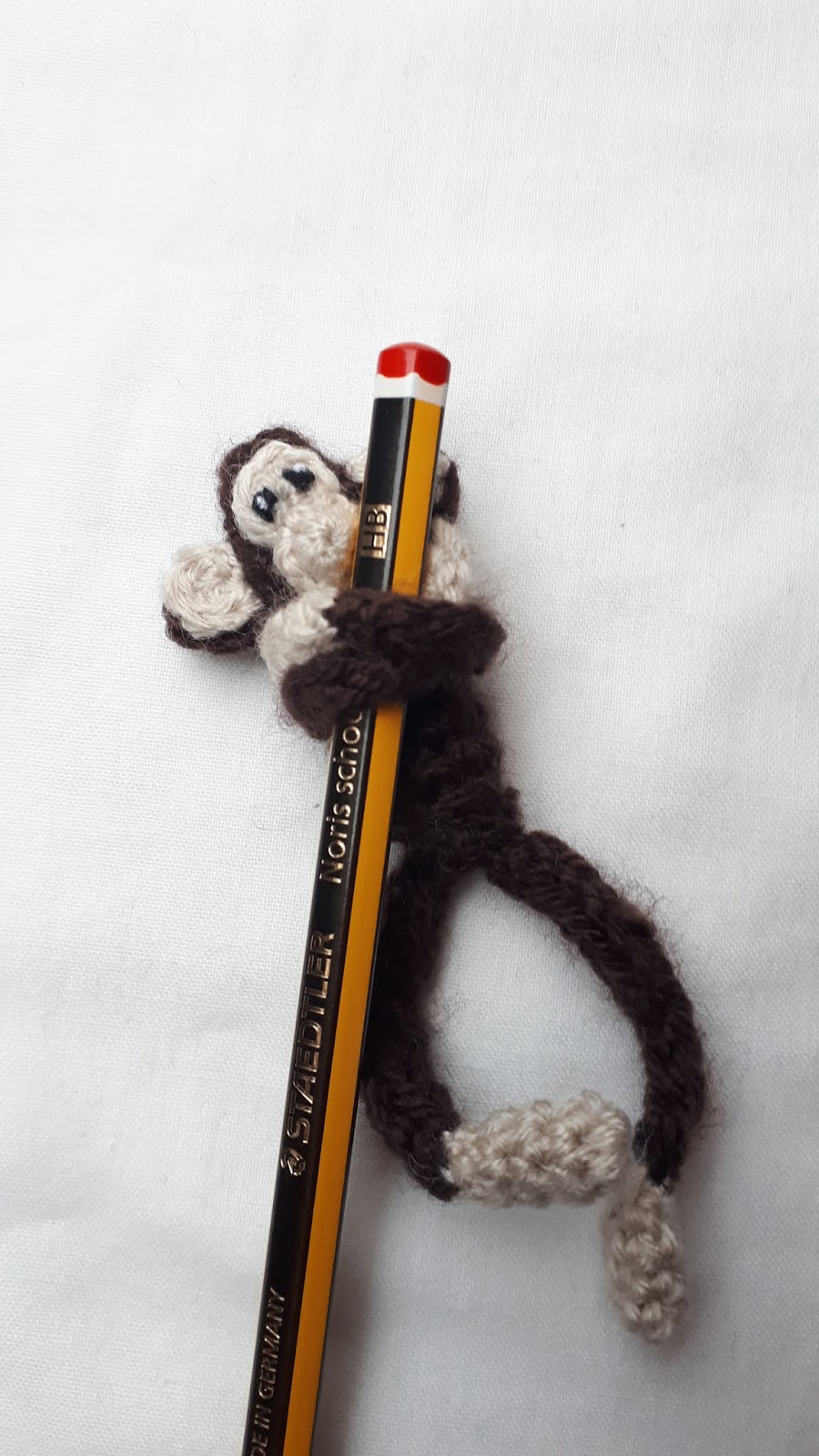 Dippy Cat Crochet Cheeky Monkey Pencil Topper
