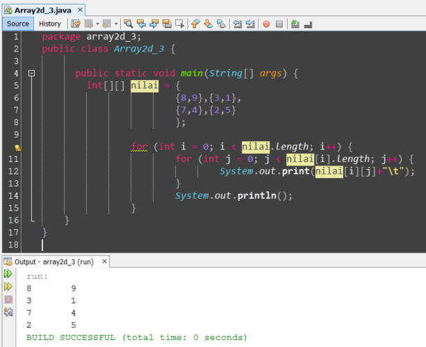 5 Contoh Program Java Sederhana Array 2 Dimensi Balog 18