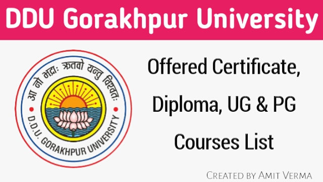 DDU Gorakhpur University Offered Courses and Available Subjects in UG & PG Programmes