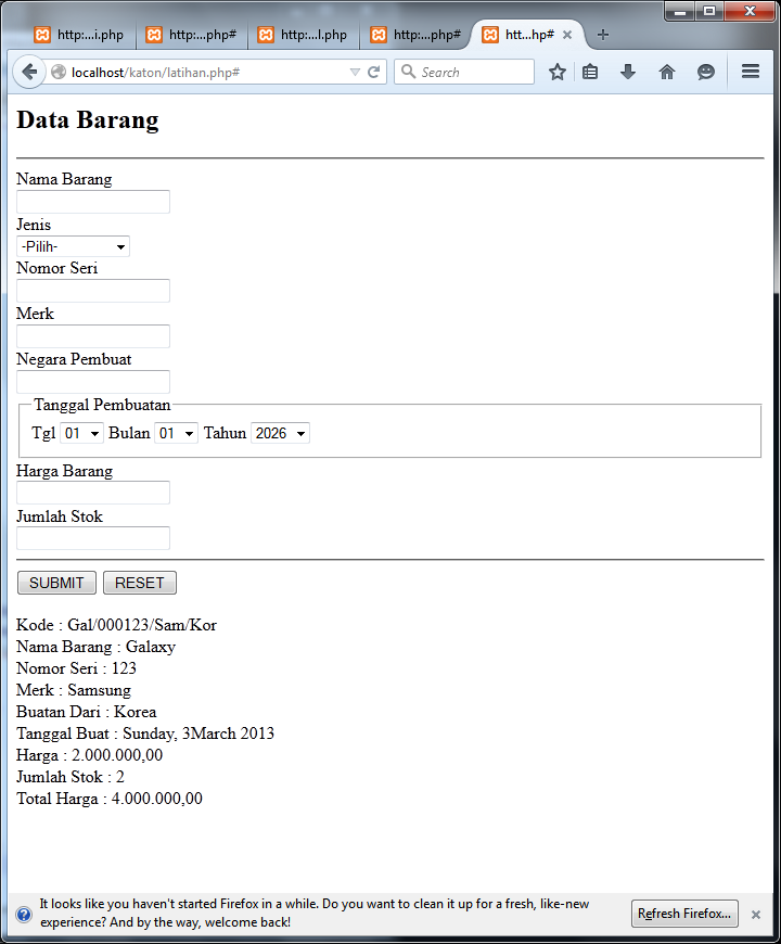 FUNGSI BUILT-IN pengembangan aplikasi web