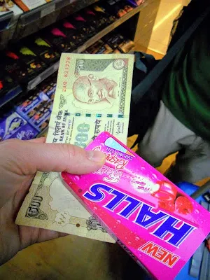 Tips for visiting India. Buy a small item at the airport to get change for a 500 rupee note