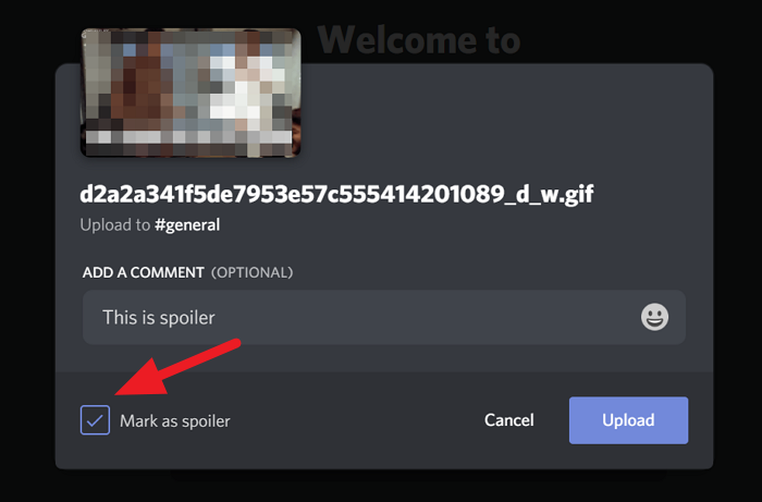 Contrassegnare un allegato come Spoiler su Discord