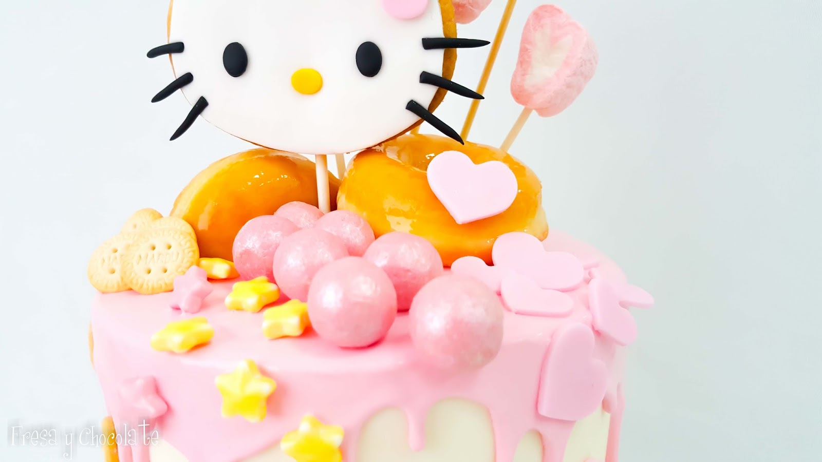 El blog de Fresa y Chocolate DRIP CAKE HELLO KITTY