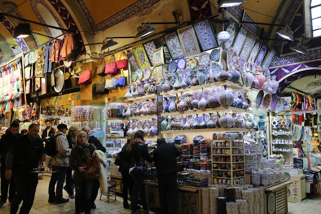 More vases and handicraft goods at Grand Bazaar in Sultanahmet area in Istanbul, Turkey More vases and handicraft goods at Grand Bazaar in Sultanahmet area in Istanbul, Turkey