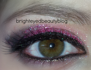 Pink glitter smoky eye