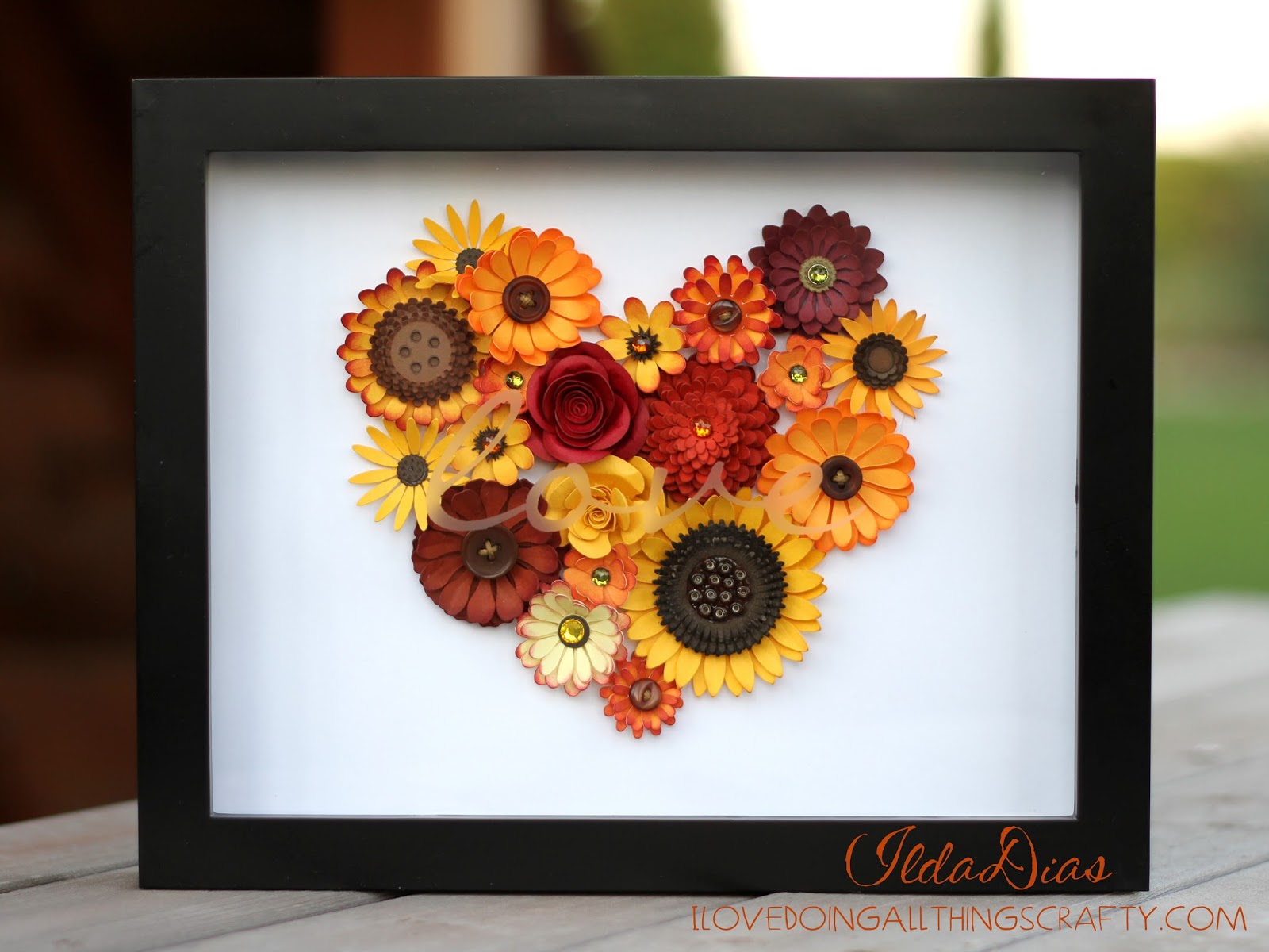I Love Doing All Things Crafty: Autumn "love" Flower Shadow Box