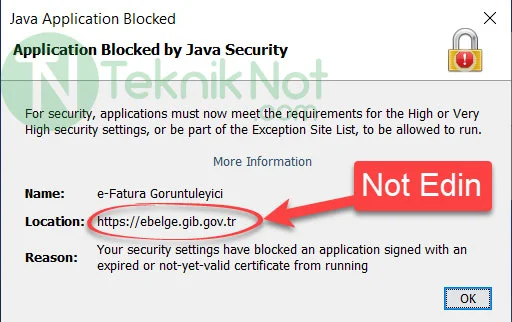 Application Blocked by Java Security Hatası Çözümü