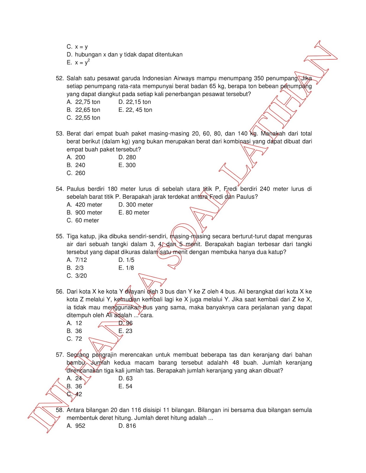 Contoh Soal Cpns Hubungan X Dan Y Ops Sekolah Kita
