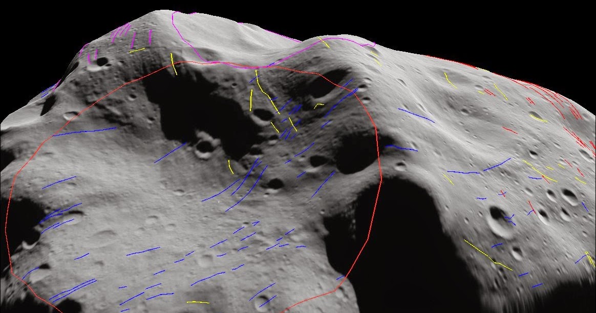 Suburban Spaceman Esa Rosetta Lutetia S Lineaments Dark Side Of Asteroid Hosts Hidden Crater