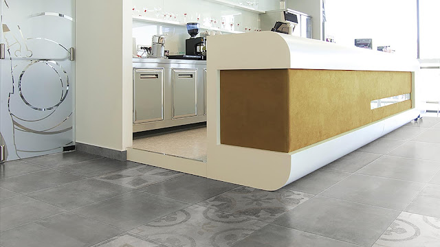 Kitchen tiles design with Cement and resins finish tiles Icon collection