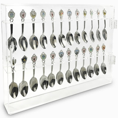 Buy the Premium Acrylic Souvenir Spoon Display Case Wall Mountable Organizer Storage Holder at Nile Corp