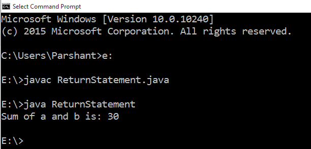 java what does assignment return