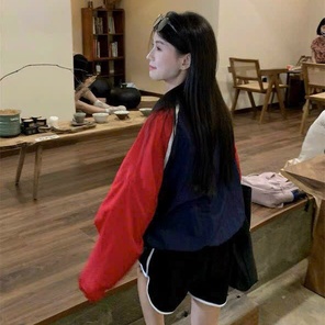 ÁO KHOÁC DÙ NỮ PHỐI 2 MÀU SỌC TAY TRẮNG NỔI BẬT CÁ TÍNH TP025 8