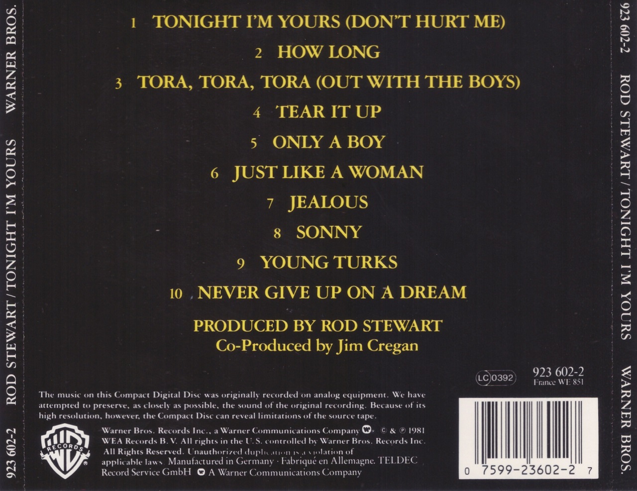 Trans-x – anthology. I m yours tonight. Rod stewart дискография. род стюарт альбом 1981. I m yours tonight.