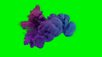A free video of animated colorful cloud particles sweeping across a green screen background.