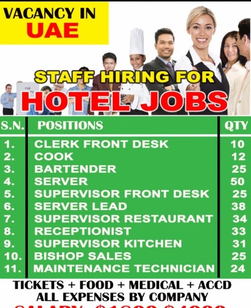Hideaway Hotel dubai UAE Job Vacancies For (4 Nos.) Job In Dukes The