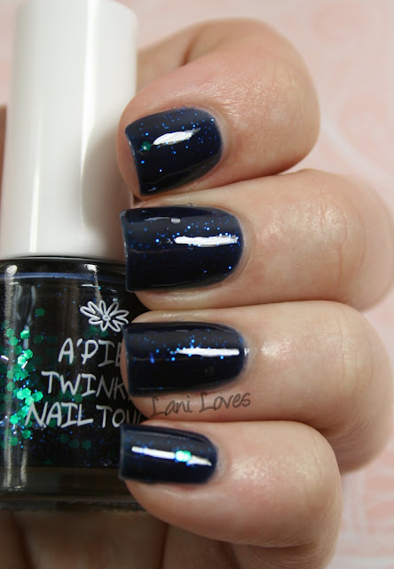 A'Pieu Twinkle Nail Touch BL02 nail polish swatch