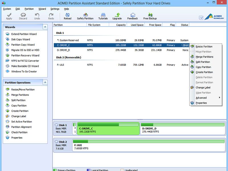 En iyi 5 Ücretsiz Harddisk Bölüm (Partition) Yönetim Programı