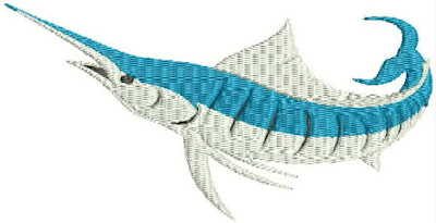blue marlin embroidery design for various purposes
