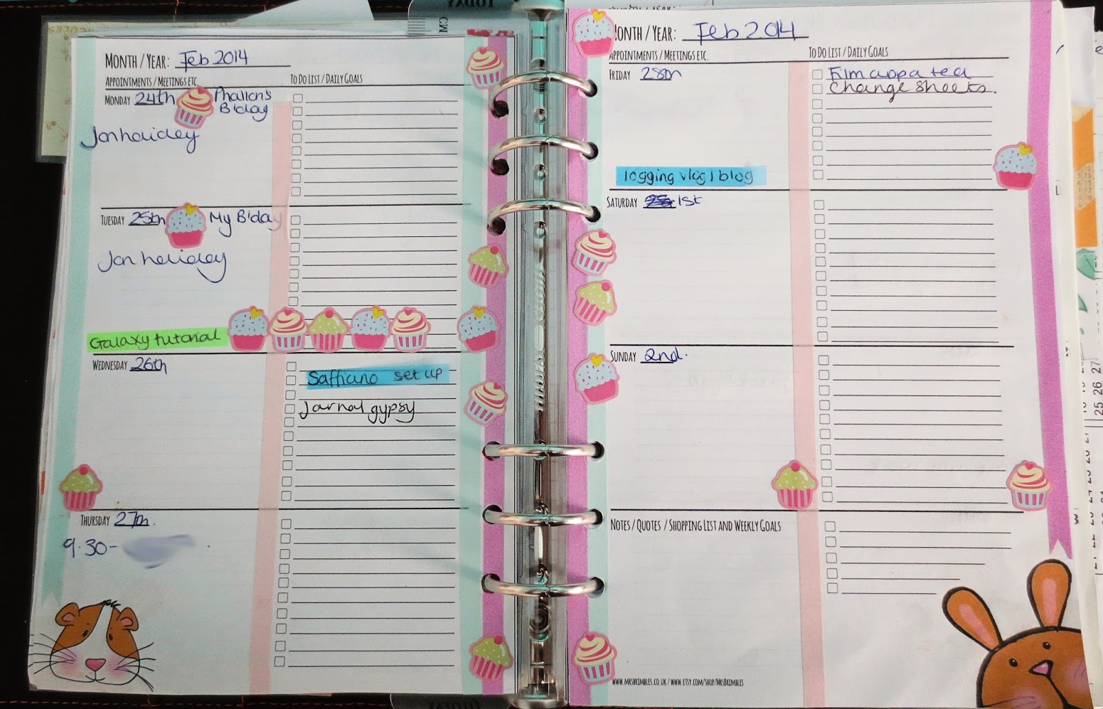 Mrs Brimbles My Birthday Week Filofax Decorated Pages & Etsy