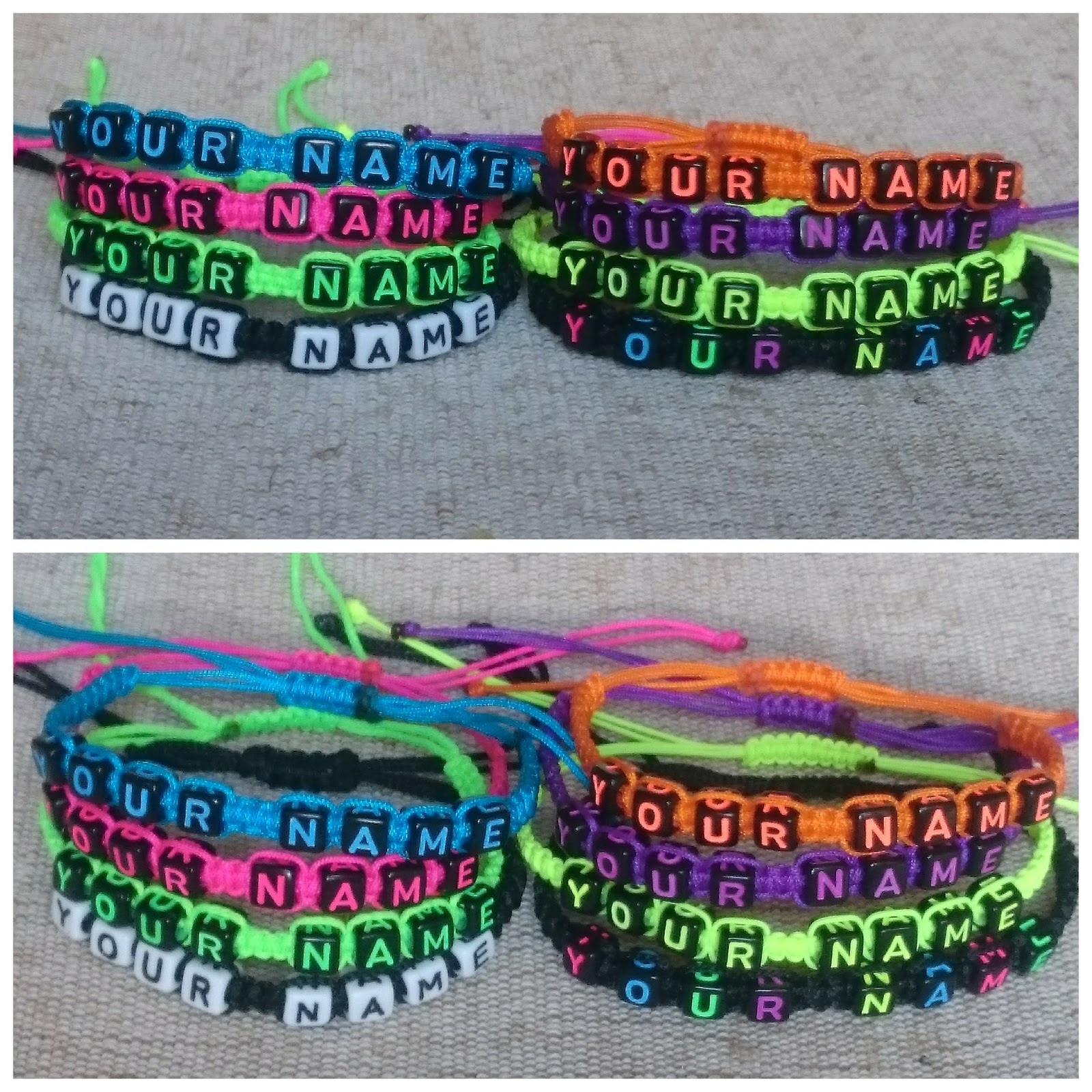 Macrame bracelet with letter beads Clearance