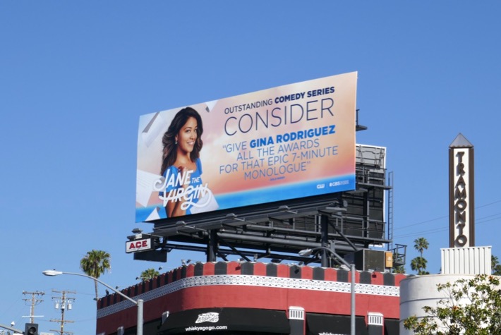 Jane the Virgin 2019 Emmy FYC billboard Sunset Strip Jane the Virgin 2019 Emmy FYC billboard