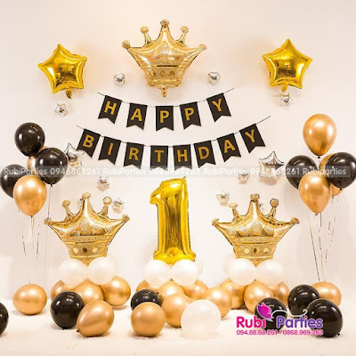 Set bóng sinh nhật cho bé 1 tuổi SBSN359 Set bong sinh nhat cho be 1 tuoi SBSN359