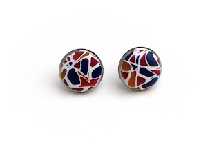 boucles oreilles canne mosaïque pâte polymère Stenna Bijoux