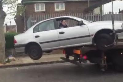 Man tries to reverse his impounded car, then this happens. Photos/Video