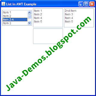 Creating AWT List in Java