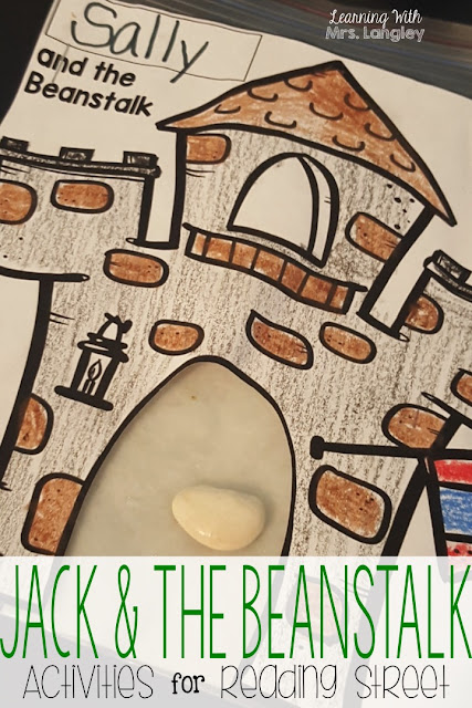 These Jack and the Beanstalk activities for preschool or Kindergarten are a fun way to incorporate the story with a craft and some science and STEM activities too. Easy printables will create a week worth of easy prep centers for your preschool or kindergarten classroom for alphabet recognition, writing, reading comprehension, sight words, decoding, and more! #kindergarten #easyprepcenters