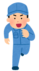 いろいろな走る人たちのイラスト(作業員3)