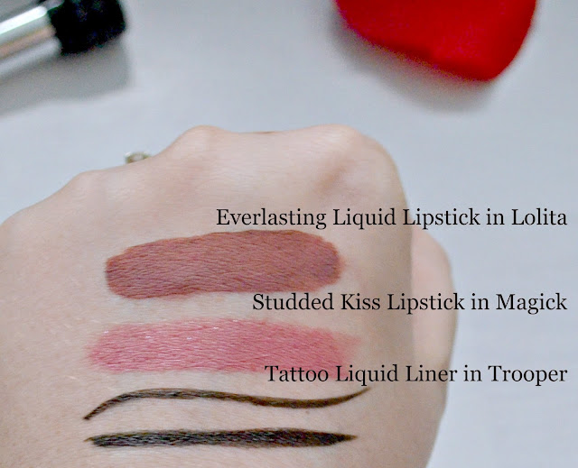 Debenhams - Kat Von D - Shade + light - Contour kit - contour palette - Make up brush - studded kiss - lipstick - Magick - Everlasting Liquid Lipstick - Liquid Lipstick - Lolita - liquid eyeliner - tattoo liner - trooper - swatches - review