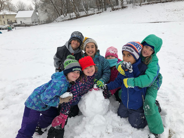 Third graders near snowball